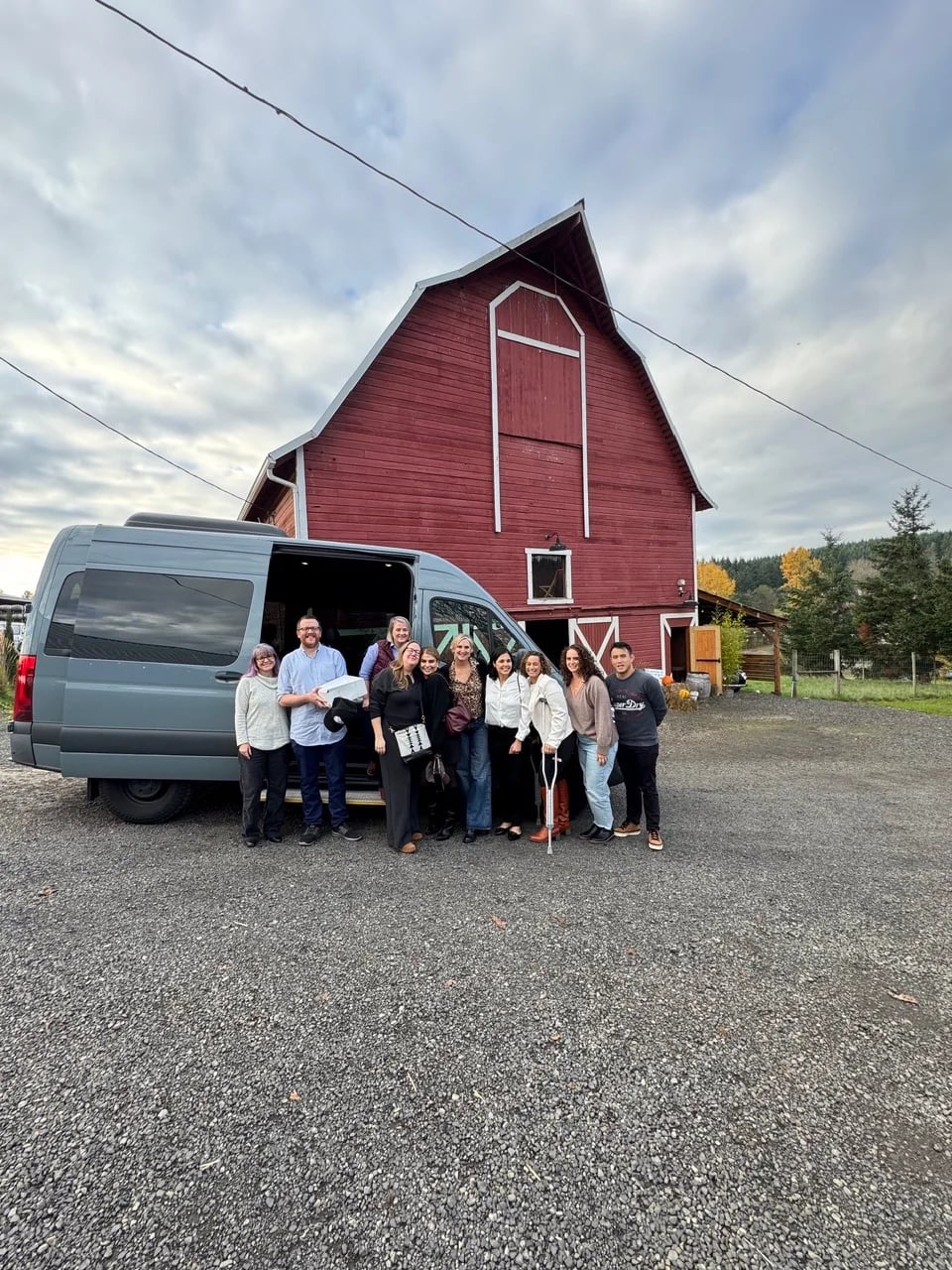 Guests on a KEF Van Oregon winery tour