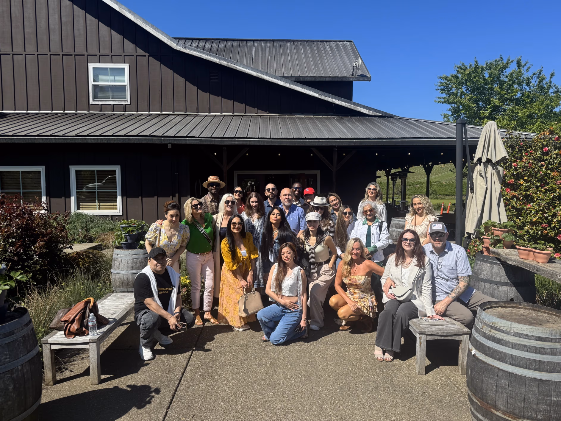 KEF Van guests at vineyard